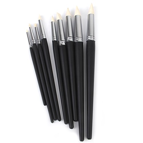 9pcs Flexible Clay Sculpting Shapers Wipe Out Tools Black, Schwarz, Nine Size, 9 von Mnixy