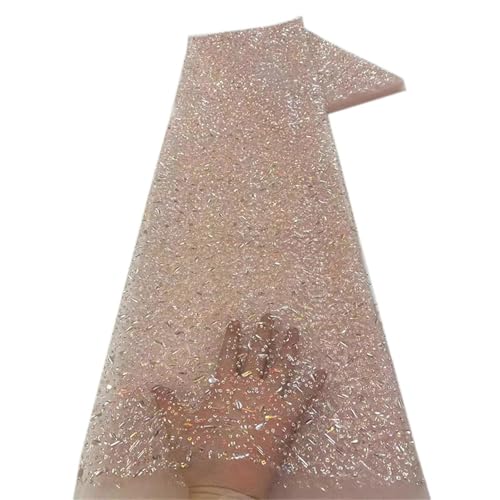 Mnjyihy Afrikanischer Pailletten-Spitzenstoff, Blumenstickerei, Pailletten, Perlen, Netzstoff, Spitzenstoff für Hochzeitskleid, 120 cm, 4,5 m - 8 Mnjyihy Afrikanischer Pailletten-Spitzenstoff, Blumenstickerei, Pailletten, Perlen, Netzstoff, Spitzenstoff für Hochzeitskleid, 120 cm, 4,5 m - 8 von Mnjyihy