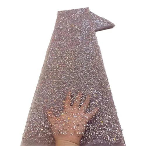 Mnjyihy Afrikanischer Pailletten-Spitzenstoff, Blumenstickerei, Pailletten, Perlen, Netzstoff, Spitzenstoff für Hochzeitskleid, 120 cm, 4,5 m - 9 Mnjyihy Afrikanischer Pailletten-Spitzenstoff, Blumenstickerei, Pailletten, Perlen, Netzstoff, Spitzenstoff für Hochzeitskleid, 120 cm, 4,5 m - 9 von Mnjyihy