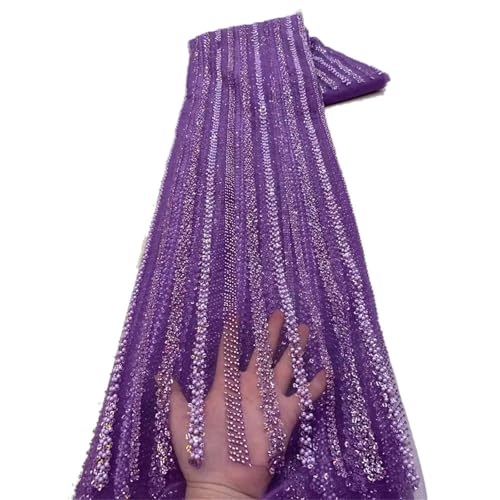 Mnjyihy Afrikanischer Pailletten-Spitzenstoff, französischer nigerianischer Bräutigam, Spitzenstoff zum Nähen von Kleid, Hochzeit, Party, 120 cm, 4,5 m - 2 Mnjyihy Afrikanischer Pailletten-Spitzenstoff, französischer nigerianischer Bräutigam, Spitzenstoff zum Nähen von Kleid, Hochzeit, Party, 120 cm, 4,5 m - 2 von Mnjyihy