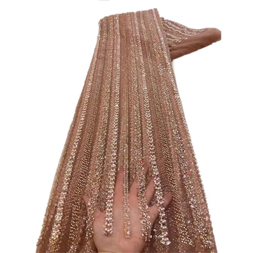 Mnjyihy Afrikanischer Pailletten-Spitzenstoff, französischer nigerianischer Bräutigam, Spitzenstoff zum Nähen von Kleid, Hochzeit, Party, 120 cm, 4,5 m - 3 Mnjyihy Afrikanischer Pailletten-Spitzenstoff, französischer nigerianischer Bräutigam, Spitzenstoff zum Nähen von Kleid, Hochzeit, Party, 120 cm, 4,5 m - 3 von Mnjyihy