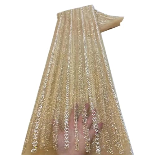 Mnjyihy Afrikanischer Pailletten-Spitzenstoff, französischer nigerianischer Bräutigam, Spitzenstoff zum Nähen von Kleid, Hochzeit, Party, 120 cm, 4,5 m - 9 Mnjyihy Afrikanischer Pailletten-Spitzenstoff, französischer nigerianischer Bräutigam, Spitzenstoff zum Nähen von Kleid, Hochzeit, Party, 120 cm, 4,5 m - 9 von Mnjyihy