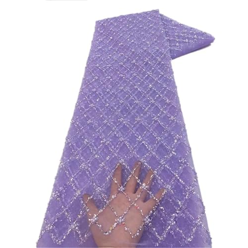 Mnjyihy Afrikanischer Pailletten-Spitzenstoff, nigerianischer Bräutigam, Perlen, Spitze, Netzstoff zum Nähen von Kleid, Hochzeit, Party, 120 cm, 4,5 m - 1 Mnjyihy Afrikanischer Pailletten-Spitzenstoff, nigerianischer Bräutigam, Perlen, Spitze, Netzstoff zum Nähen von Kleid, Hochzeit, Party, 120 cm, 4,5 m - 1 von Mnjyihy