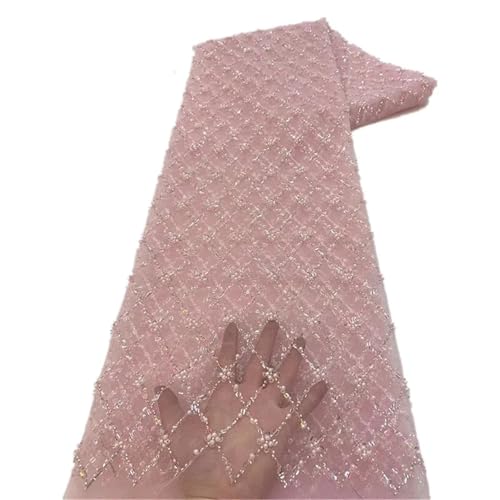 Mnjyihy Afrikanischer Pailletten-Spitzenstoff, nigerianischer Bräutigam, Perlen, Spitze, Netzstoff zum Nähen von Kleid, Hochzeit, Party, 120 cm, 4,5 m - 8 Mnjyihy Afrikanischer Pailletten-Spitzenstoff, nigerianischer Bräutigam, Perlen, Spitze, Netzstoff zum Nähen von Kleid, Hochzeit, Party, 120 cm, 4,5 m - 8 von Mnjyihy
