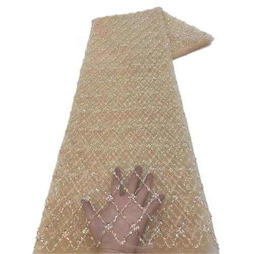Mnjyihy Afrikanischer Pailletten-Spitzenstoff, nigerianischer Bräutigam, Perlen, Spitze, Netzstoff zum Nähen von Kleid, Hochzeit, Party, 120 cm, 4,5 m - 9 Mnjyihy Afrikanischer Pailletten-Spitzenstoff, nigerianischer Bräutigam, Perlen, Spitze, Netzstoff zum Nähen von Kleid, Hochzeit, Party, 120 cm, 4,5 m - 9 von Mnjyihy