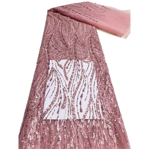 Mnjyihy Afrikanischer Pailletten-Spitzenstoff für Bräutigam, französischer Tüll, Stickerei, Spitzenstoff für Hochzeit, Party, 120 cm, 4,5 m - 2 Mnjyihy Afrikanischer Pailletten-Spitzenstoff für Bräutigam, französischer Tüll, Stickerei, Spitzenstoff für Hochzeit, Party, 120 cm, 4,5 m - 2 von Mnjyihy