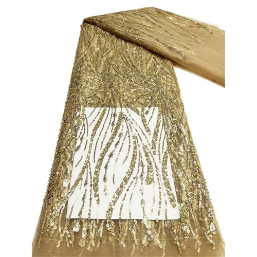 Mnjyihy Afrikanischer Pailletten-Spitzenstoff für Bräutigam, französischer Tüll, Stickerei, Spitzenstoff für Hochzeit, Party, 120 cm, 4 m Mnjyihy Afrikanischer Pailletten-Spitzenstoff für Bräutigam, französischer Tüll, Stickerei, Spitzenstoff für Hochzeit, Party, 120 cm, 4 m von Mnjyihy