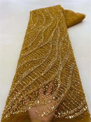 Mnjyihy Afrikanischer Perlennetz, Netzstoff, Spitze, Stickerei, Pailletten, Tüllstoff für nigerianische Hochzeit, Party, 120 cm, 4,5 m - 1 Mnjyihy Afrikanischer Perlennetz, Netzstoff, Spitze, Stickerei, Pailletten, Tüllstoff für nigerianische Hochzeit, Party, 120 cm, 4,5 m - 1 von Mnjyihy