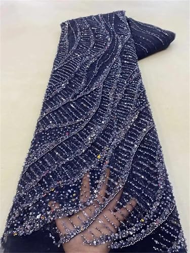 Mnjyihy Afrikanischer Perlennetz, Netzstoff, Spitze, Stickerei, Pailletten, Tüllstoff für nigerianische Hochzeit, Party, 120 cm, 4,5 m - 6 Mnjyihy Afrikanischer Perlennetz, Netzstoff, Spitze, Stickerei, Pailletten, Tüllstoff für nigerianische Hochzeit, Party, 120 cm, 4,5 m - 6 von Mnjyihy
