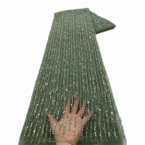 Mnjyihy Afrikanischer Spitzenstoff, Pailletten, Perlenstickerei, nigerianische Braut, französischer Tüll, Spitzenstoff für Hochzeit, 120 cm, 4,5 m - 8 Mnjyihy Afrikanischer Spitzenstoff, Pailletten, Perlenstickerei, nigerianische Braut, französischer Tüll, Spitzenstoff für Hochzeit, 120 cm, 4,5 m - 8 von Mnjyihy