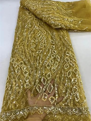 Mnjyihy Afrikanischer Spitzenstoff, nigerianische Perlen, Pailletten, französischer Spitzenstoff zum Nähen, Party, Hochzeitskleider, 120 cm, 4,5 m - 5 Mnjyihy Afrikanischer Spitzenstoff, nigerianische Perlen, Pailletten, französischer Spitzenstoff zum Nähen, Party, Hochzeitskleider, 120 cm, 4,5 m - 5 von Mnjyihy