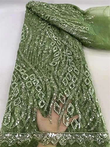 Mnjyihy Afrikanischer Spitzenstoff, nigerianische Perlen, Pailletten, französischer Spitzenstoff zum Nähen, für Partys, Hochzeitskleider, 120 cm, 4 m Mnjyihy Afrikanischer Spitzenstoff, nigerianische Perlen, Pailletten, französischer Spitzenstoff zum Nähen, für Partys, Hochzeitskleider, 120 cm, 4 m von Mnjyihy