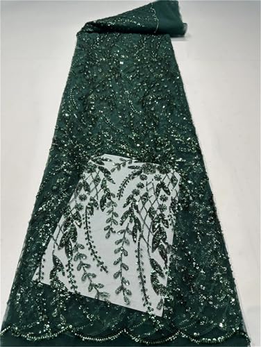 Mnjyihy Afrikanischer französischer Spitzenstoff, weicher Pailletten-Tüll, bestickter Stoff für Hochzeit, Abendkleid, 120 cm, 2 Yards-EN8 Mnjyihy Afrikanischer französischer Spitzenstoff, weicher Pailletten-Tüll, bestickter Stoff für Hochzeit, Abendkleid, 120 cm, 2 Yards-EN8 von Mnjyihy