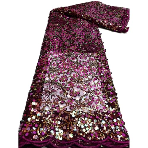 Mnjyihy Afrikanischer nigerianischer Spitzenstoff, französische Stickerei, Tüll, Spitzenstoff für Herren und Damen, Hochzeitskleid, 120 cm, 4,5 m - 12 Mnjyihy Afrikanischer nigerianischer Spitzenstoff, französische Stickerei, Tüll, Spitzenstoff für Herren und Damen, Hochzeitskleid, 120 cm, 4,5 m - 12 von Mnjyihy