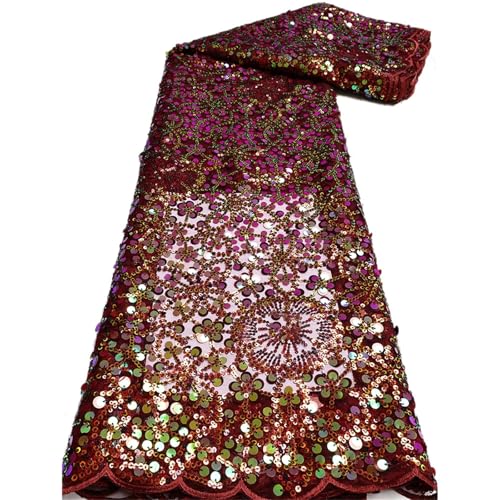 Mnjyihy Afrikanischer nigerianischer Spitzenstoff, französische Stickerei, Tüll, Spitzenstoff für Herren und Damen, Hochzeitskleid, 120 cm, 4,5 m - 13 Mnjyihy Afrikanischer nigerianischer Spitzenstoff, französische Stickerei, Tüll, Spitzenstoff für Herren und Damen, Hochzeitskleid, 120 cm, 4,5 m - 13 von Mnjyihy