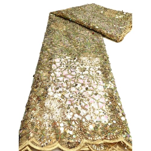Mnjyihy Afrikanischer nigerianischer Spitzenstoff, französische Stickerei, Tüll, Spitzenstoff für Herren und Damen, Hochzeitskleid, 120 cm, 4,5 m - 3 Mnjyihy Afrikanischer nigerianischer Spitzenstoff, französische Stickerei, Tüll, Spitzenstoff für Herren und Damen, Hochzeitskleid, 120 cm, 4,5 m - 3 von Mnjyihy