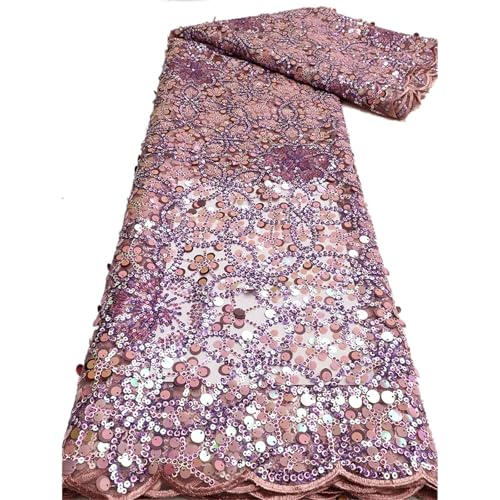Mnjyihy Afrikanischer nigerianischer Spitzenstoff, französische Stickerei, Tüll, Spitzenstoff für Herren und Damen, Hochzeitskleid, 120 cm, 4,5 m - 5 Mnjyihy Afrikanischer nigerianischer Spitzenstoff, französische Stickerei, Tüll, Spitzenstoff für Herren und Damen, Hochzeitskleid, 120 cm, 4,5 m - 5 von Mnjyihy