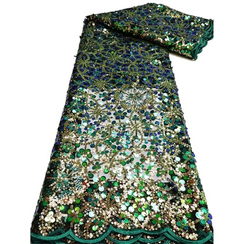 Mnjyihy Afrikanischer nigerianischer Spitzenstoff, französische Stickerei, Tüll, Spitzenstoff für Herren und Damen, Hochzeitskleid, 120 cm, 4,5 m - 9 Mnjyihy Afrikanischer nigerianischer Spitzenstoff, französische Stickerei, Tüll, Spitzenstoff für Herren und Damen, Hochzeitskleid, 120 cm, 4,5 m - 9 von Mnjyihy