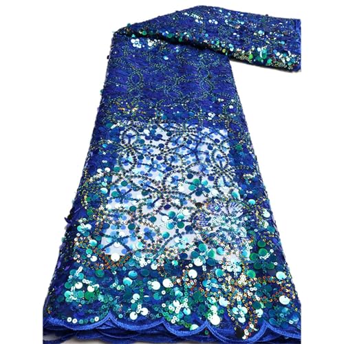 Mnjyihy Afrikanischer nigerianischer Spitzenstoff, französische Stickerei, Tüll, Spitzenstoff für Herren und Damen, Hochzeitskleid, 120 cm, 4,5 m Mnjyihy Afrikanischer nigerianischer Spitzenstoff, französische Stickerei, Tüll, Spitzenstoff für Herren und Damen, Hochzeitskleid, 120 cm, 4,5 m von Mnjyihy