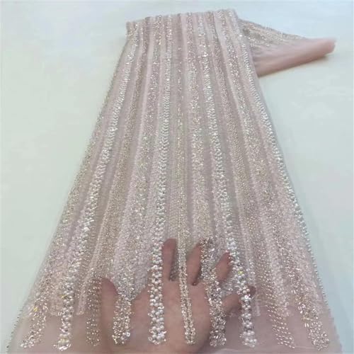 Mnjyihy Eleganter afrikanischer Tüll-Spitzenstoff, Pailletten, französisches Netzgewebe, Schnürsenkel, Stoffe für Party, Hochzeit, 120 cm, 4,5 m - 7 Mnjyihy Eleganter afrikanischer Tüll-Spitzenstoff, Pailletten, französisches Netzgewebe, Schnürsenkel, Stoffe für Party, Hochzeit, 120 cm, 4,5 m - 7 von Mnjyihy