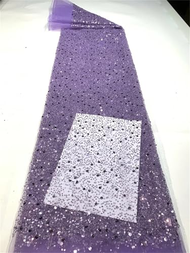 Mnjyihy Französischer Netz-Spitzenperlenstoff, afrikanische nigerianische Pailletten, Spitzenstoff für Frauen, Hochzeit, Party, Nähen, 120 cm, 4,5 m - 10 Mnjyihy Französischer Netz-Spitzenperlenstoff, afrikanische nigerianische Pailletten, Spitzenstoff für Frauen, Hochzeit, Party, Nähen, 120 cm, 4,5 m - 10 von Mnjyihy