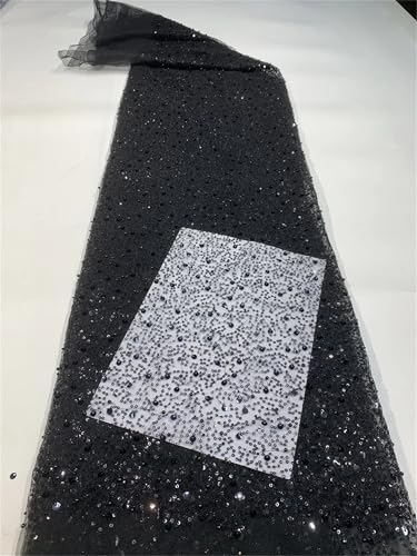 Mnjyihy Französischer Netzstoff, Spitzenstoff, afrikanische nigerianische Pailletten, Spitzenstoff für Frauen, Hochzeit, Party, Nähen, 120 cm, 4,5 m - 3 Mnjyihy Französischer Netzstoff, Spitzenstoff, afrikanische nigerianische Pailletten, Spitzenstoff für Frauen, Hochzeit, Party, Nähen, 120 cm, 4,5 m - 3 von Mnjyihy