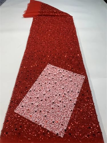 Mnjyihy Französischer Netzstoff, Spitzenstoff, afrikanische nigerianische Pailletten, Spitzenstoff für Frauen, Hochzeit, Party, Nähen, 120 cm, 4,5 m - 6 Mnjyihy Französischer Netzstoff, Spitzenstoff, afrikanische nigerianische Pailletten, Spitzenstoff für Frauen, Hochzeit, Party, Nähen, 120 cm, 4,5 m - 6 von Mnjyihy
