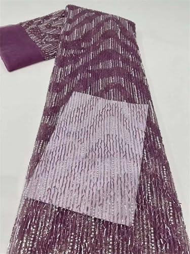 Mnjyihy Französischer Perlen-Tüll-Spitzenstoff, afrikanische Pailletten, Perlen, Spitzenstoffe für Abendkleid, Hochzeitskleider, 120 cm, 4,5 m - 6 Mnjyihy Französischer Perlen-Tüll-Spitzenstoff, afrikanische Pailletten, Perlen, Spitzenstoffe für Abendkleid, Hochzeitskleider, 120 cm, 4,5 m - 6 von Mnjyihy