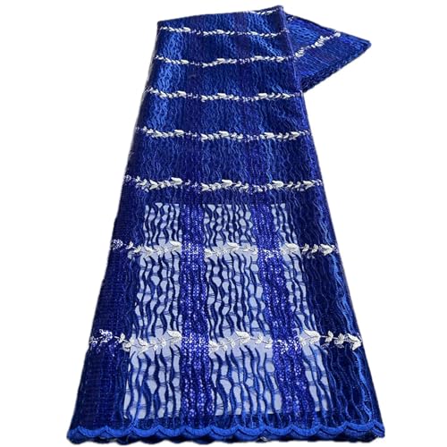 Mnjyihy Französischer Spitzenstoff, Tüll, afrikanische Pailletten, Netzstoff, Spitzenstoff für Damen, Abendkleid, 120 cm, 4,5 m - 2 Mnjyihy Französischer Spitzenstoff, Tüll, afrikanische Pailletten, Netzstoff, Spitzenstoff für Damen, Abendkleid, 120 cm, 4,5 m - 2 von Mnjyihy