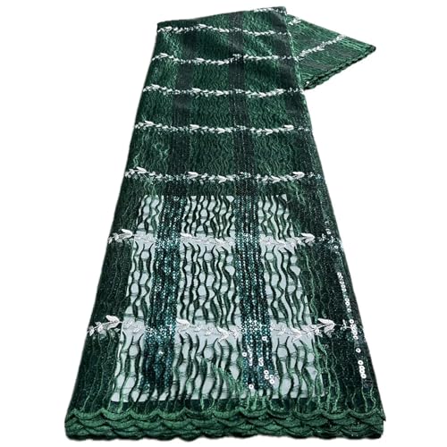 Mnjyihy Französischer Spitzenstoff, Tüll, afrikanische Pailletten, Netzstoff, Spitzenstoff für Damen, Abendkleid, 120 cm, 4,5 m - 5 von Mnjyihy