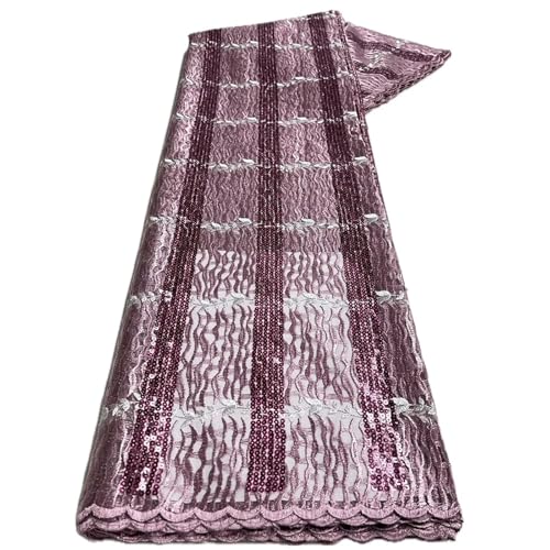 Mnjyihy Französischer Spitzenstoff, Tüll, afrikanische Pailletten, Netzstoff, Spitzenstoff für Damen, Abendkleid, 120 cm, 4,5 m - 6 von Mnjyihy