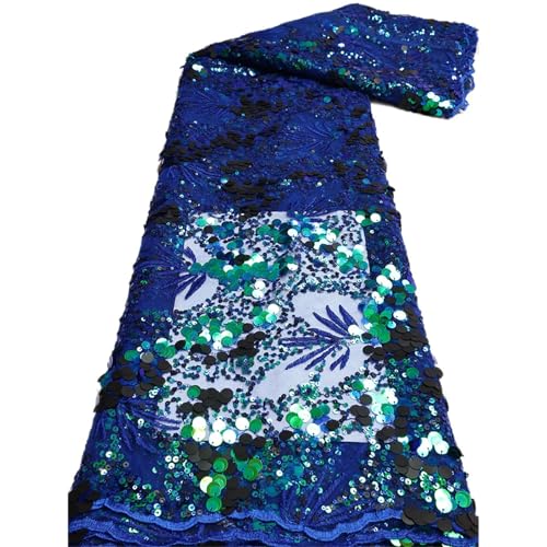 Mnjyihy Französischer Tüll-Paillettennetz, Spitzenstoff, afrikanische Pailletten, Spitzenstoff, Nigeria, für Hochzeitskleid, Nähen, 120 cm, 4,5 m - 3 Mnjyihy Französischer Tüll-Paillettennetz, Spitzenstoff, afrikanische Pailletten, Spitzenstoff, Nigeria, für Hochzeitskleid, Nähen, 120 cm, 4,5 m - 3 von Mnjyihy