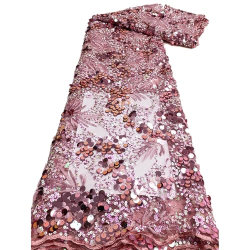 Mnjyihy Französischer Tüll-Paillettennetz, Spitzenstoff, afrikanische Pailletten, Spitzenstoff, Nigeria, für Hochzeitskleid, Nähen, 120 cm, 4,5 m - 9 Mnjyihy Französischer Tüll-Paillettennetz, Spitzenstoff, afrikanische Pailletten, Spitzenstoff, Nigeria, für Hochzeitskleid, Nähen, 120 cm, 4,5 m - 9 von Mnjyihy