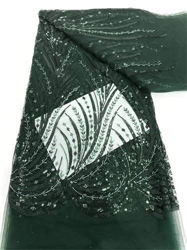 Mnjyihy Französischer Tüll-Spitzenstoff mit weichen Perlen und Pailletten, für Hochzeit, Party, Abendkleid, 120 cm, 4,5 m Mnjyihy Französischer Tüll-Spitzenstoff mit weichen Perlen und Pailletten, für Hochzeit, Party, Abendkleid, 120 cm, 4,5 m von Mnjyihy