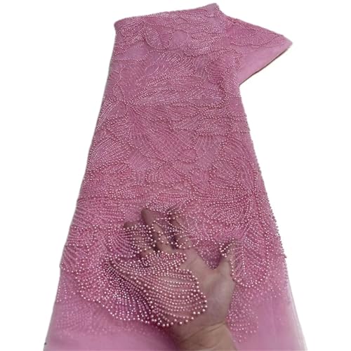 Mnjyihy Französischer nigerianischer Netz-Spitzenstoff, afrikanische Perlen, Spitzenstoffe für Herren und Damen, Kleider, Hochzeit, 120 cm Mnjyihy Französischer nigerianischer Netz-Spitzenstoff, afrikanische Perlen, Spitzenstoffe für Herren und Damen, Kleider, Hochzeit, 120 cm von Mnjyihy