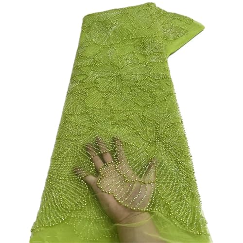 Mnjyihy Französischer nigerianischer Netz-Spitzenstoff, afrikanische Perlen, Spitzenstoffe für Herren und Damen, Kleider, Hochzeit, 120 cm Mnjyihy Französischer nigerianischer Netz-Spitzenstoff, afrikanische Perlen, Spitzenstoffe für Herren und Damen, Kleider, Hochzeit, 120 cm von Mnjyihy