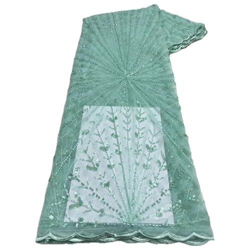 Mnjyihy Französischer nigerianischer Netz-Spitzenstoff, afrikanische Perlen, Spitzenstoffe für Herren und Damen, Kleider, Hochzeit, 120 cm Mnjyihy Französischer nigerianischer Netz-Spitzenstoff, afrikanische Perlen, Spitzenstoffe für Herren und Damen, Kleider, Hochzeit, 120 cm von Mnjyihy
