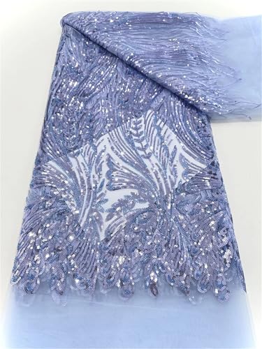 Mnjyihy Netzstoff mit französischen Pailletten, afrikanische Perlen, Tüll, Bräutigam, Spitzenstoff für Brautparty, Kleid, Nähen, 120 cm, 4,5 m - 10 A Mnjyihy Netzstoff mit französischen Pailletten, afrikanische Perlen, Tüll, Bräutigam, Spitzenstoff für Brautparty, Kleid, Nähen, 120 cm, 4,5 m - 10 A von Mnjyihy