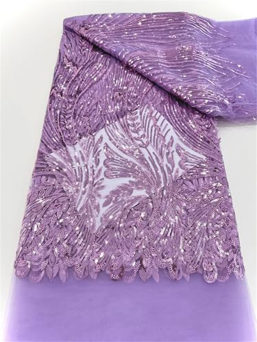 Mnjyihy Netzstoff mit französischen Pailletten, afrikanische Perlen, Tüll, Bräutigam, Spitzenstoff für Brautparty, Kleid, Nähen, 120 cm, 4,5 m - 5 A Mnjyihy Netzstoff mit französischen Pailletten, afrikanische Perlen, Tüll, Bräutigam, Spitzenstoff für Brautparty, Kleid, Nähen, 120 cm, 4,5 m - 5 A von Mnjyihy