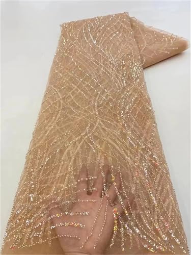 Mnjyihy Nigerianische Perlenstickerei, Spitze, französisches Netz, Pailletten, Tüll, afrikanischer Spitzenstoff, für Hochzeit, Party, 120 cm, 4,5 m - 5 Mnjyihy Nigerianische Perlenstickerei, Spitze, französisches Netz, Pailletten, Tüll, afrikanischer Spitzenstoff, für Hochzeit, Party, 120 cm, 4,5 m - 5 von Mnjyihy