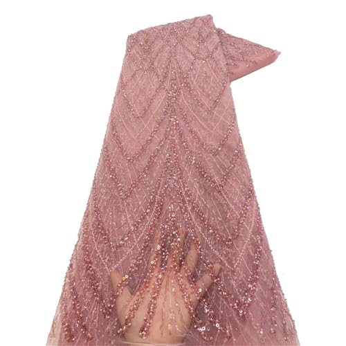 Mnjyihy Roter afrikanischer französischer Perlenspitzenstoff, Nähen, Pailletten, Stickerei, Nigeria-Spitzenstoff für Damen, 120 cm, 4,5 m - 2 Mnjyihy Roter afrikanischer französischer Perlenspitzenstoff, Nähen, Pailletten, Stickerei, Nigeria-Spitzenstoff für Damen, 120 cm, 4,5 m - 2 von Mnjyihy