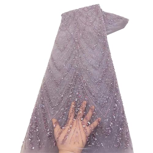Mnjyihy Roter afrikanischer französischer Perlenspitzenstoff, Nähen, Pailletten, Stickerei, Nigeria-Spitzenstoff für Damen, 120 cm, 4,5 m - 3 Mnjyihy Roter afrikanischer französischer Perlenspitzenstoff, Nähen, Pailletten, Stickerei, Nigeria-Spitzenstoff für Damen, 120 cm, 4,5 m - 3 von Mnjyihy