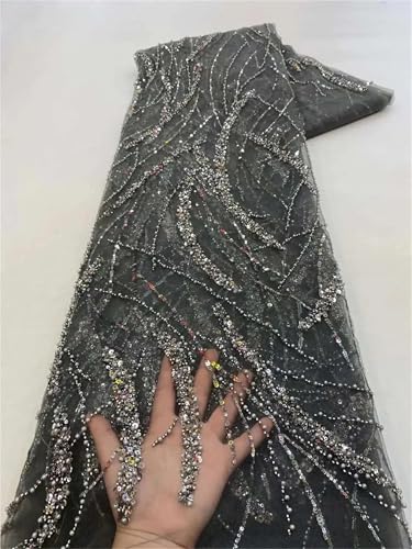 Mnjyihy Spitzenstoff für französische Tüllperlen, afrikanische nigerianische Stickerei, Spitzenstoff für Hochzeit, Nähen, 120 cm, 4,5 m - 7 Mnjyihy Spitzenstoff für französische Tüllperlen, afrikanische nigerianische Stickerei, Spitzenstoff für Hochzeit, Nähen, 120 cm, 4,5 m - 7 von Mnjyihy