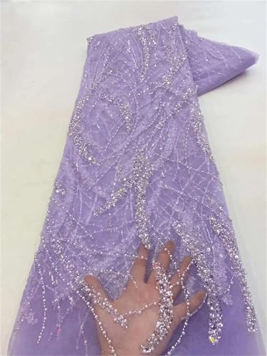 Mnjyihy Spitzenstoff mit französischen Tüllperlen, afrikanische nigerianische Stickerei, Spitzenstoff für Hochzeit, Nähen, 120 cm, 4,5 m - 2 Mnjyihy Spitzenstoff mit französischen Tüllperlen, afrikanische nigerianische Stickerei, Spitzenstoff für Hochzeit, Nähen, 120 cm, 4,5 m - 2 von Mnjyihy