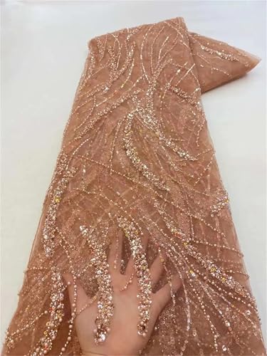 Mnjyihy Spitzenstoff mit französischen Tüllperlen, afrikanische nigerianische Stickerei, Spitzenstoff für Hochzeit, Nähen, 120 cm, 4,5 m - 3 Mnjyihy Spitzenstoff mit französischen Tüllperlen, afrikanische nigerianische Stickerei, Spitzenstoff für Hochzeit, Nähen, 120 cm, 4,5 m - 3 von Mnjyihy