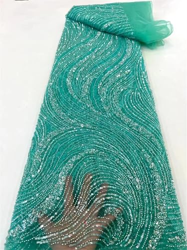 Mnjyihy Spitzenstoff mit gelben Pailletten, afrikanischer Tüll, Netzstoff, Spitzenstoff für Hochzeit, Abendkleid, 120 cm, 4,5 m - 10 Mnjyihy Spitzenstoff mit gelben Pailletten, afrikanischer Tüll, Netzstoff, Spitzenstoff für Hochzeit, Abendkleid, 120 cm, 4,5 m - 10 von Mnjyihy