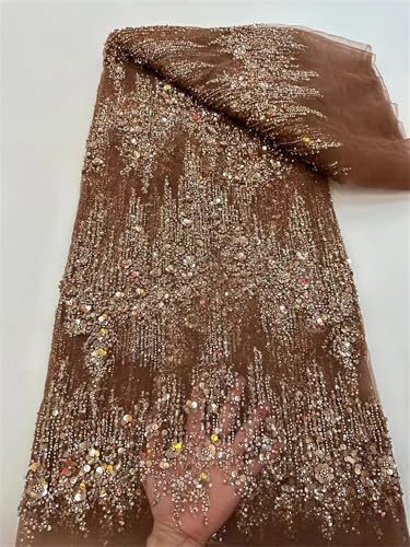 Mnjyihy Spitzenstoff mit gelben Pailletten, afrikanischer Tüll, Netzstoff, Spitzenstoff für Hochzeit, Abendkleid, 120 cm, 4,5 m - 18 Mnjyihy Spitzenstoff mit gelben Pailletten, afrikanischer Tüll, Netzstoff, Spitzenstoff für Hochzeit, Abendkleid, 120 cm, 4,5 m - 18 von Mnjyihy