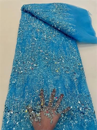 Mnjyihy Spitzenstoff mit gelben Pailletten, afrikanischer Tüll, Netzstoff, Spitzenstoff für Hochzeit, Abendkleid, 120 cm, 4,5 m - 3 Mnjyihy Spitzenstoff mit gelben Pailletten, afrikanischer Tüll, Netzstoff, Spitzenstoff für Hochzeit, Abendkleid, 120 cm, 4,5 m - 3 von Mnjyihy