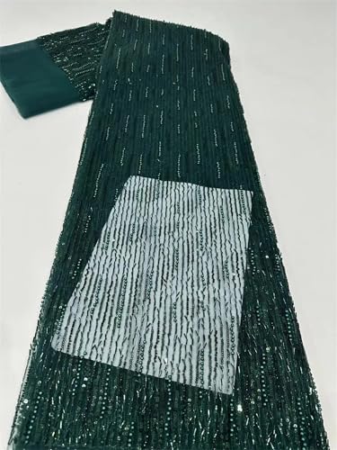 Mnjyihy Tüll-Spitzenstoff mit französischen Perlen, afrikanische Pailletten, Perlen, Spitzenstoffe für Abendkleid, Hochzeitskleider, 120 cm, 4,5 m - 9 Mnjyihy Tüll-Spitzenstoff mit französischen Perlen, afrikanische Pailletten, Perlen, Spitzenstoffe für Abendkleid, Hochzeitskleider, 120 cm, 4,5 m - 9 von Mnjyihy