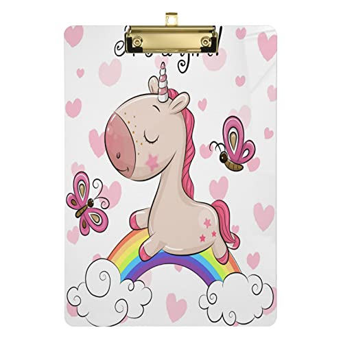 Einhorn-Klemmbrett, A4, Klemmbretter und Formularhalter für Büro, Schule, Studenten und Kinder, silberfarben, 30,5 x 22,9 cm, Einhorn Mädchen Einhorn-Klemmbrett, A4, Klemmbretter und Formularhalter für Büro, Schule, Studenten und Kinder, silberfarben, 30,5 x 22,9 cm, Einhorn Mädchen von Mnrsuu